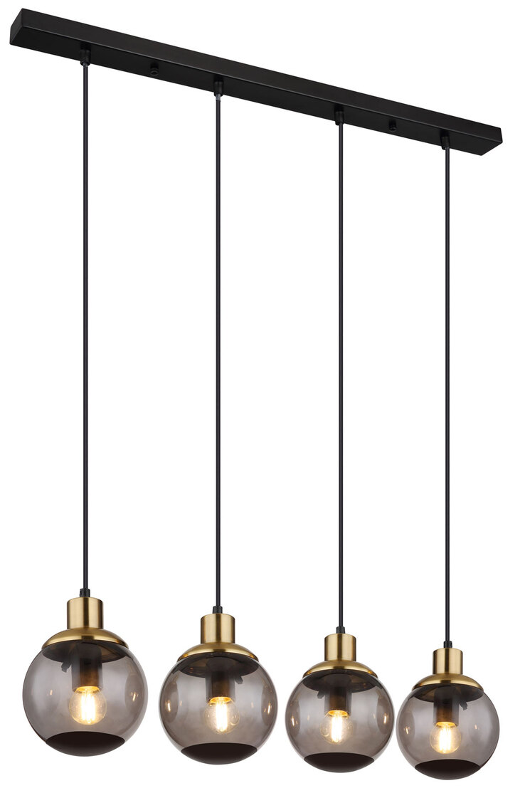 GLOBO Retrofit Balkenpendel POTTER 75 cm schwarz /messingfarbig