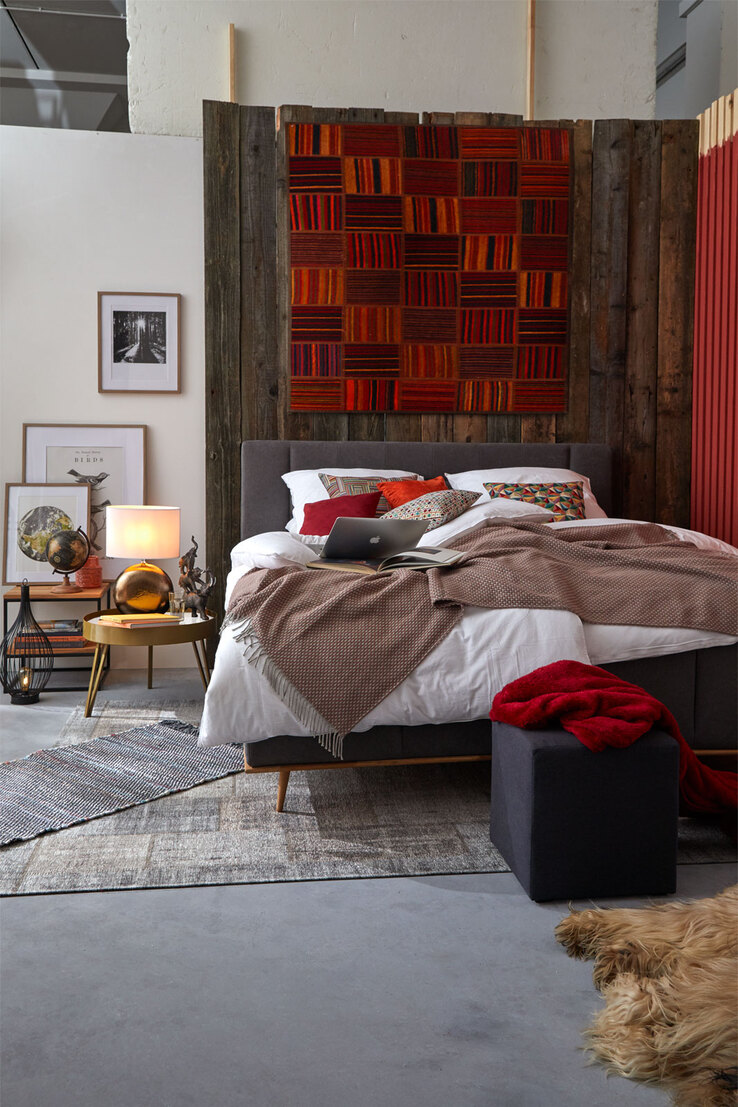 Hocker MAYFAIR Stoffbezug anthrazit