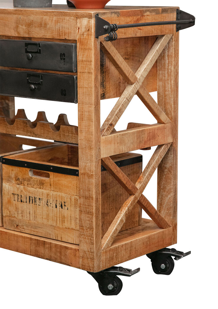 INTERhome Servierwagen MARC 97 x 85 cm Mango massiv