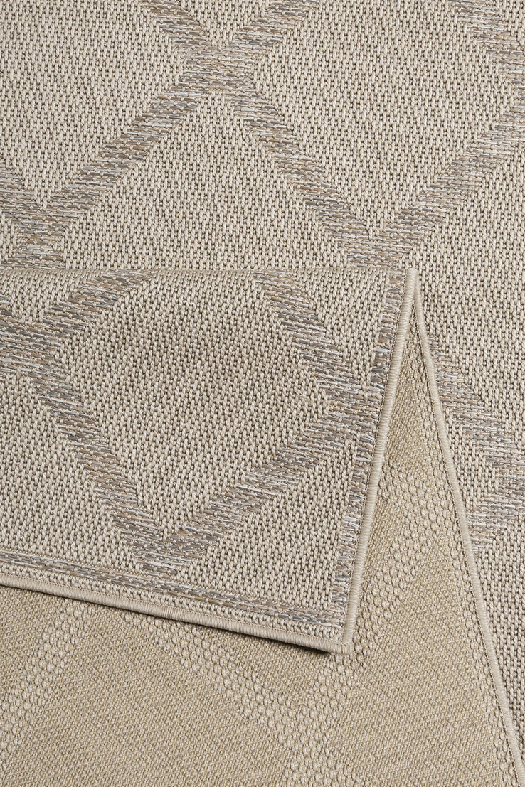ESPRIT Outdoorteppich RHOMB 160 x 225 cm beige/grau