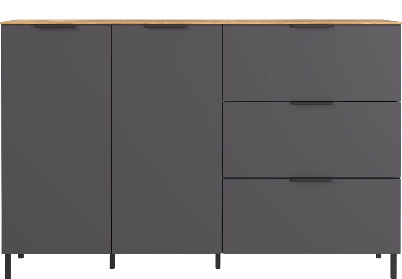 Sideboard CALIFORNIA 151 x 98 cm Graphit/ Navarra-Eiche