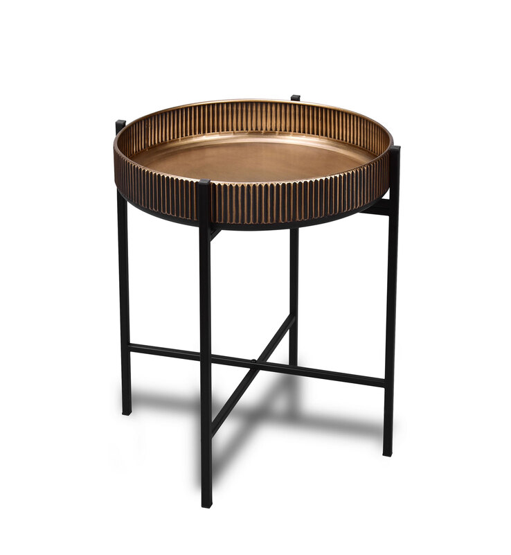 Beistelltisch JANE 42 x 50 cm goldfarbig/ schwarz