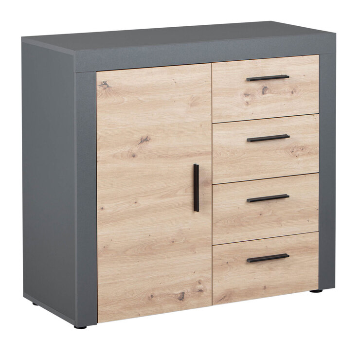 Kommode ROLAND 1T4S grau/ braun