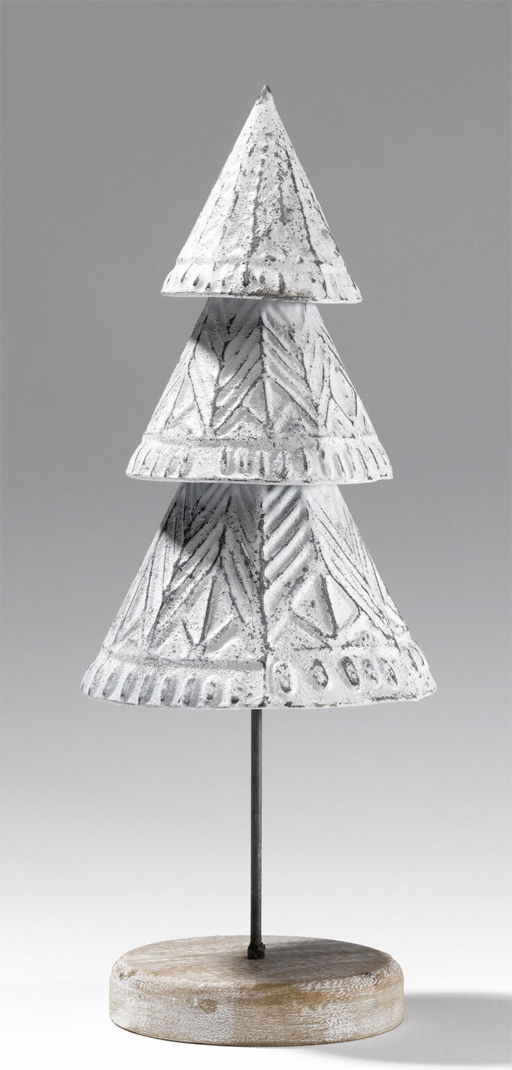 casaNOVA Weihnachtsdeko Tannenbaum I 32 cm weiß