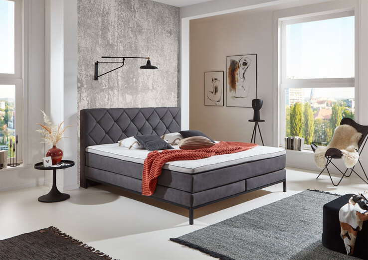 Boxspringbett ROCKAWAY 180 x 200 cm anthrazit