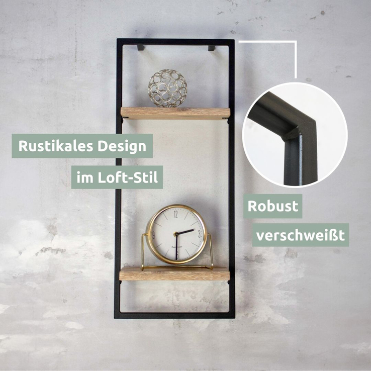 holz4home Wandregal 30 x 70 cm Eiche geölt