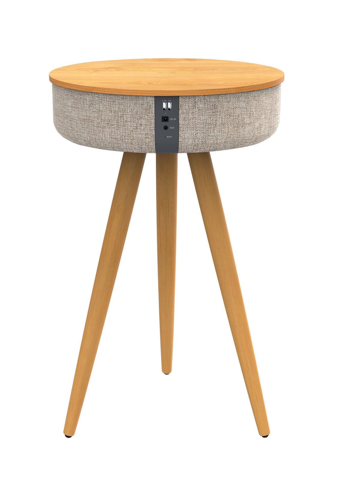 HAUKE HENDRIKS Beistelltisch rund mit Bluetooth beige/braun 