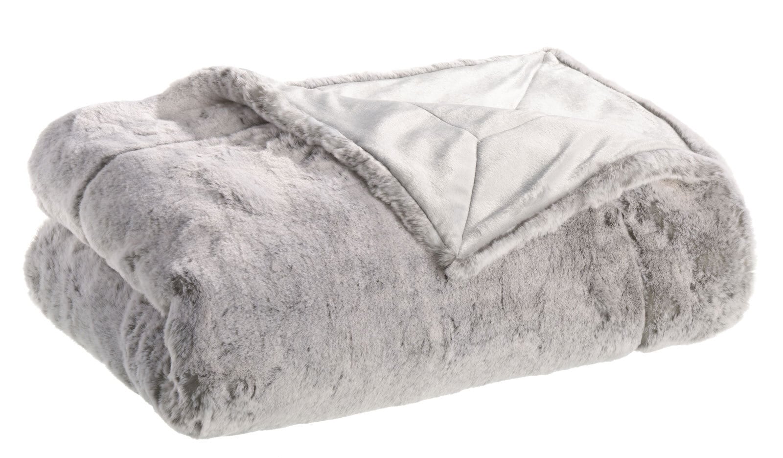 MONDO Felloptik-Decke FLUFFY-MONDO 150 x 200 cm silber