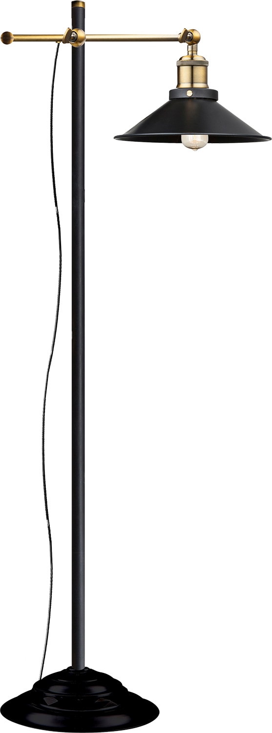 GLOBO Retrofit Stehlampe LENIUS 155 cm messingfarbig