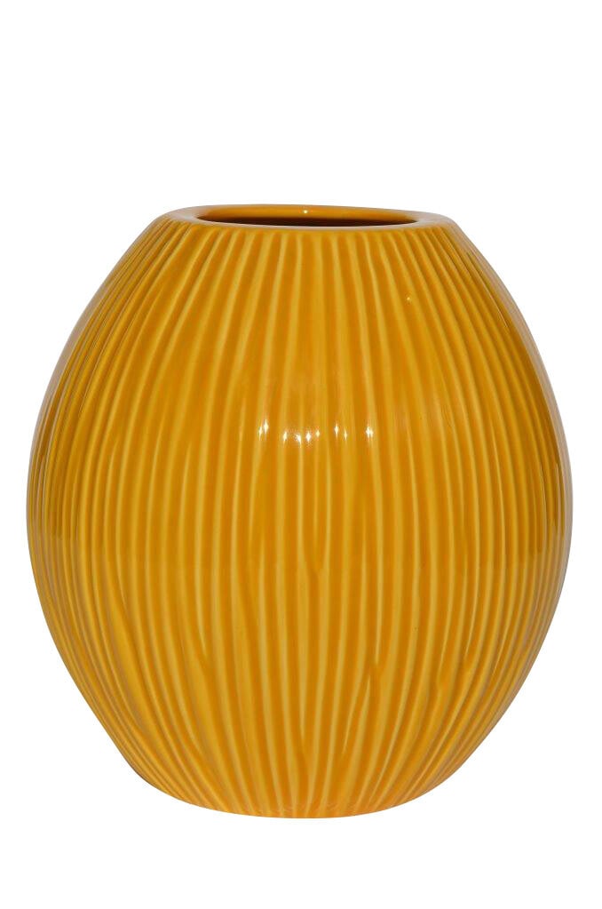 Keramik Vase 17 cm curry