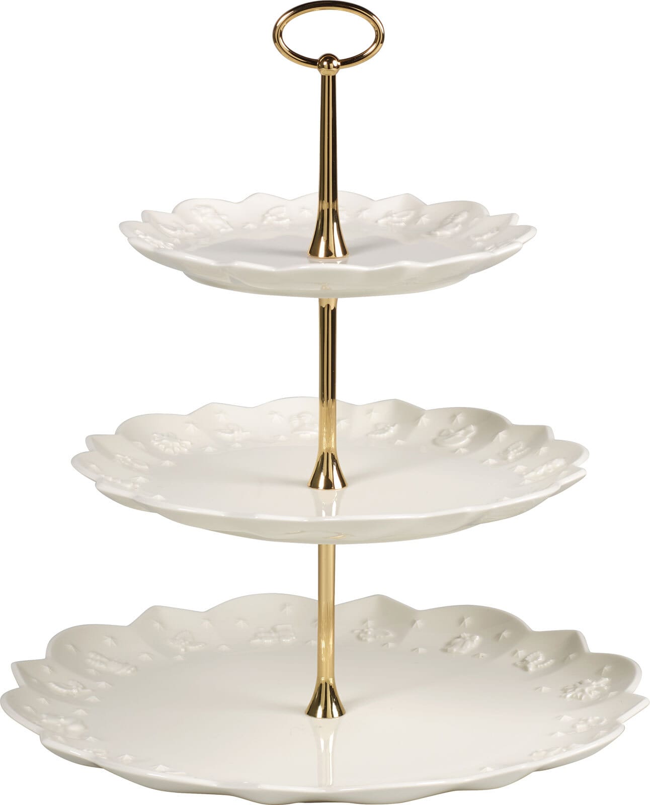 Villeroy & Boch Weihnachtsdeko Etagere TOY´s DELIGHT ROYAL CLASSIC 3-stöckig  weiß Relief Weihnachtsmotive