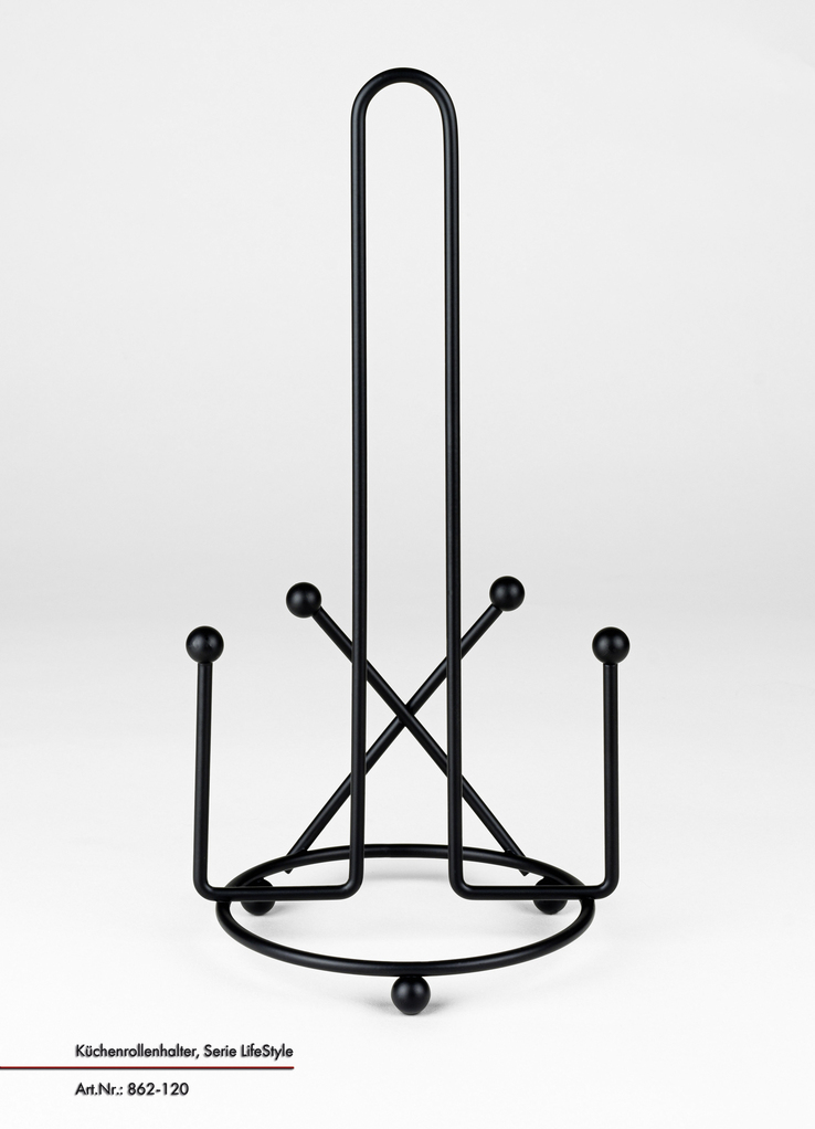 JUSTINUS Küchenrollenhalter LIFE STYLE 14 cm Edelstahl schwarz