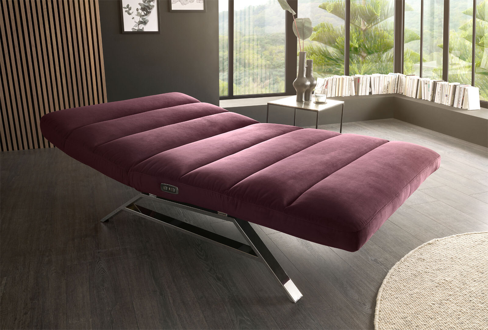 Ole Gunderson Relaxliege 158-198 x 120 cm Stoffbezug purple