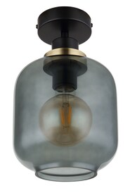 GLOBO Retrofit Deckenlampe OTHMAR 18 cm schwarz /rauchfarbig