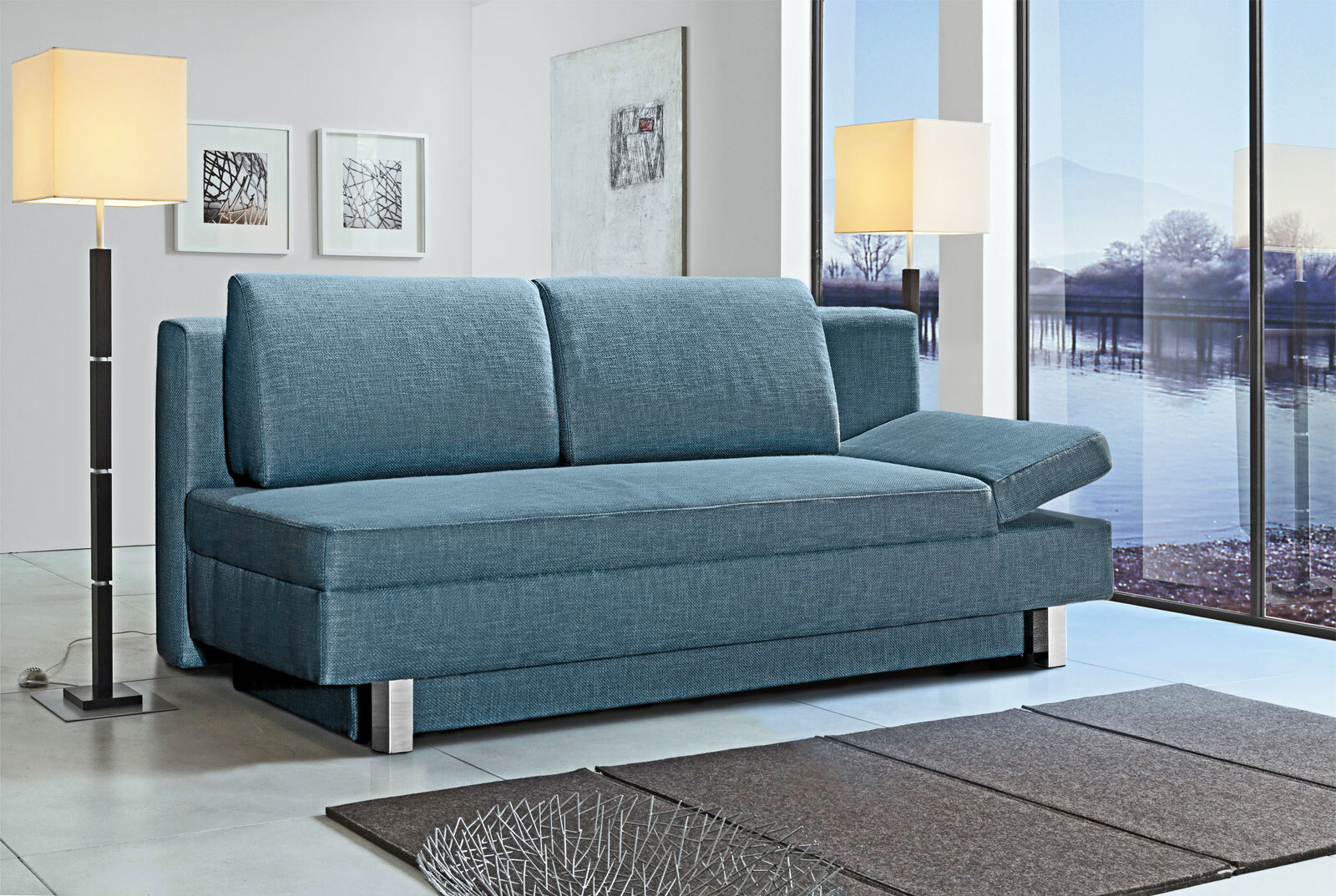 CASAVANTI Schlafsofa TINO 200 x 97 cm blau