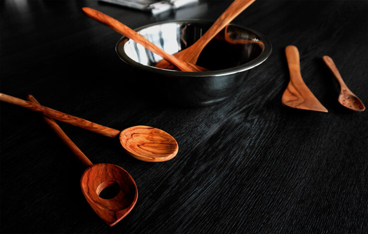 metaltex Pfannenwender OLIVO LINE 33,5 cm Olivenholz braun