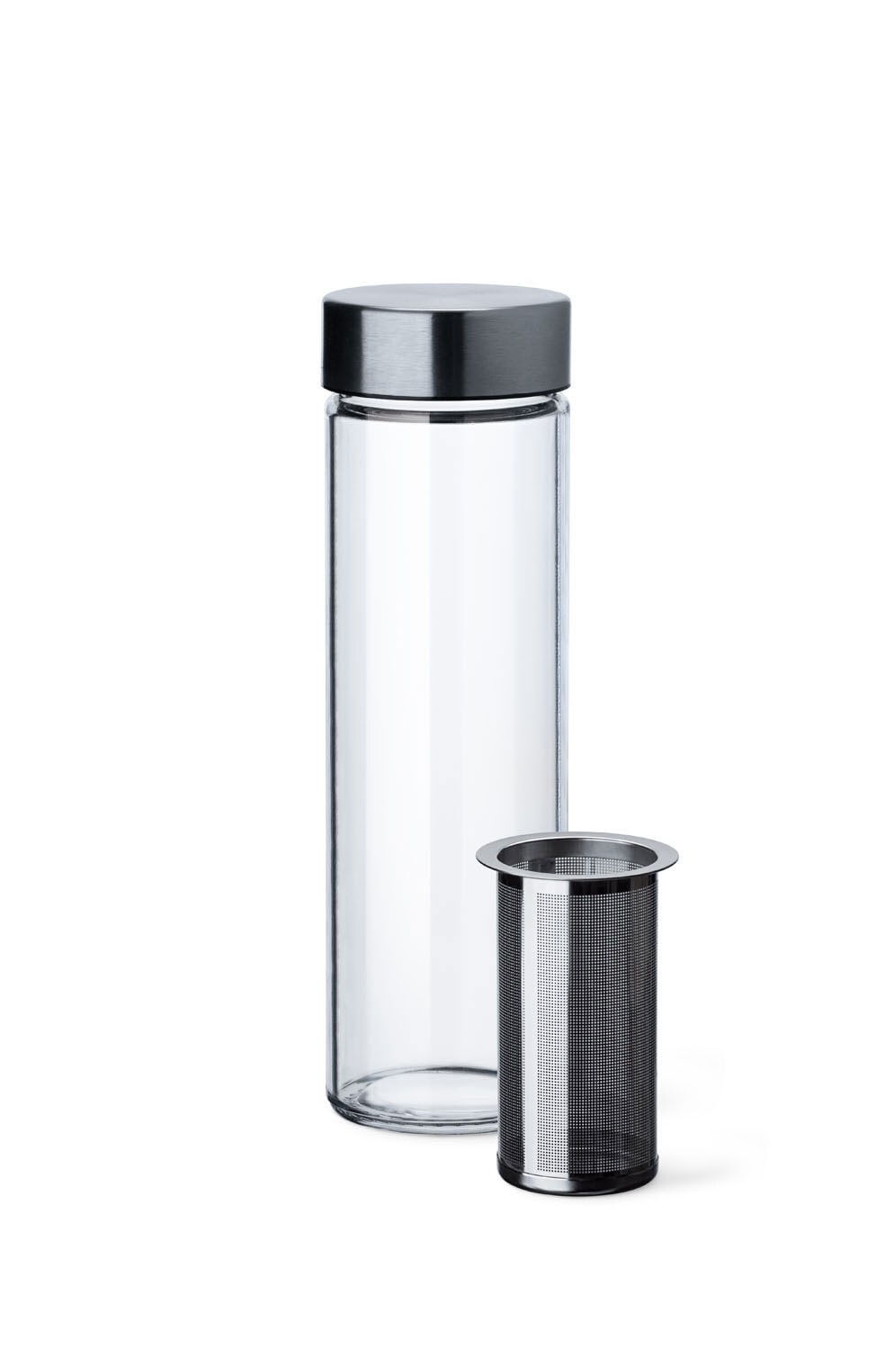 SIMAX Trinkflasche 500 ml transparent/ silberfarbig