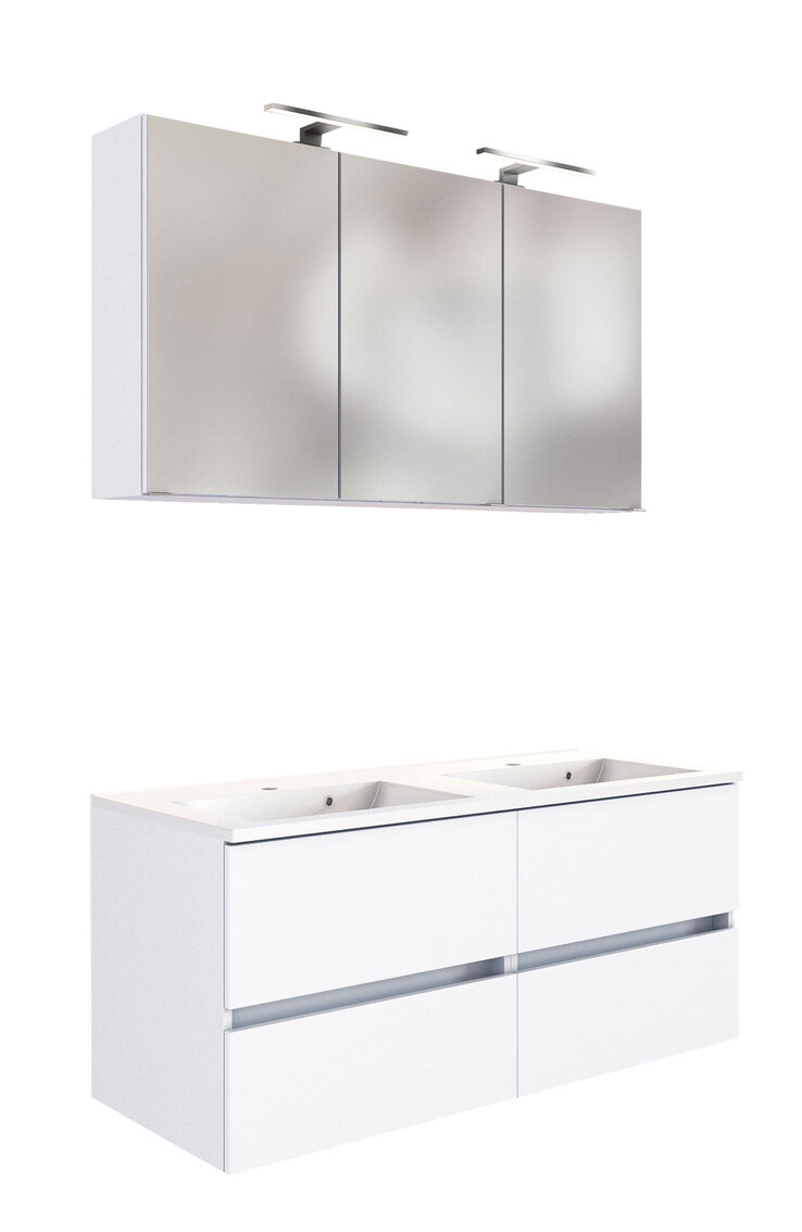Badkombination BAABE 3-teilig 120 cm Weiß matt