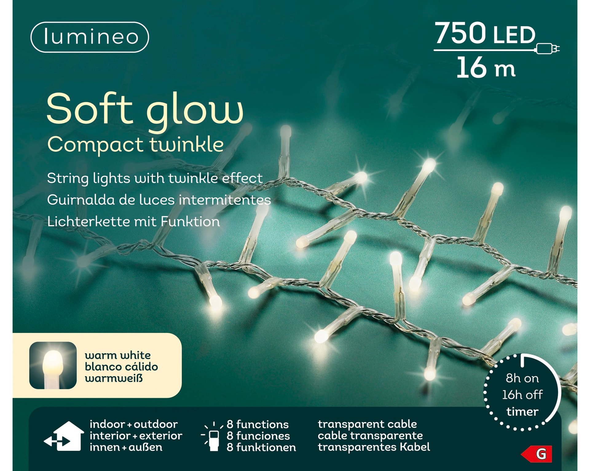 Lichterkette LED Soft-Glow Compact-Beleuchtung 750L./16m 