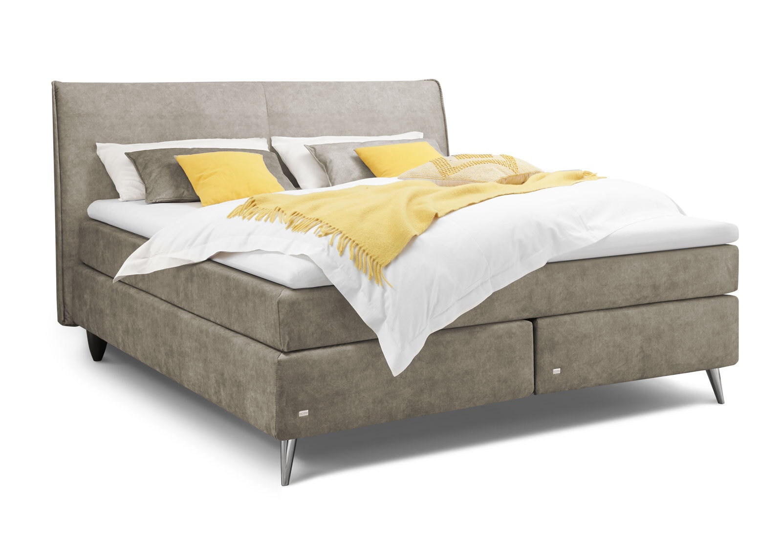 ruf Boxspringbett AURA 180 x 200 cm mittelgrau