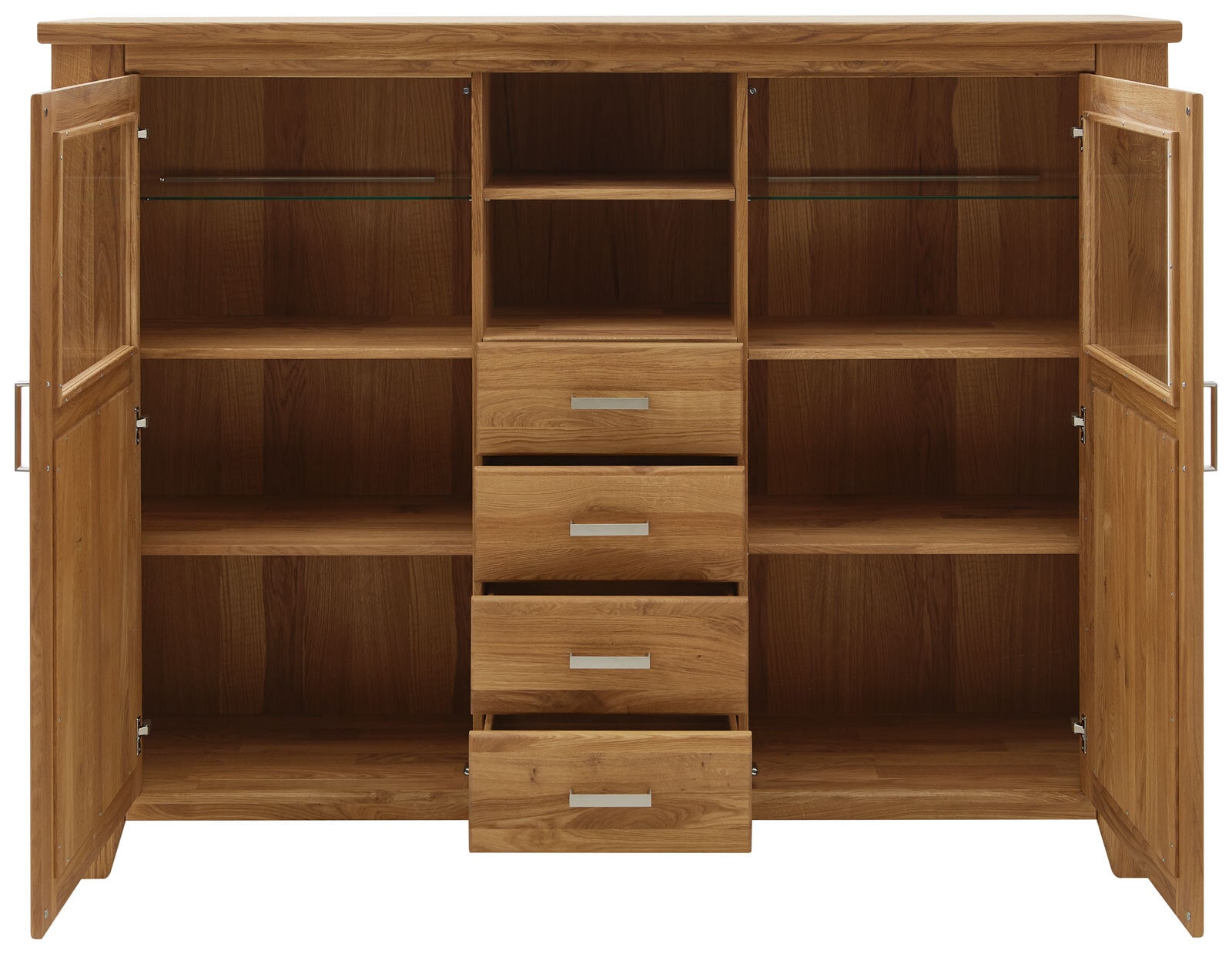 Highboard LOFT 202 x 151 cm Eiche braun