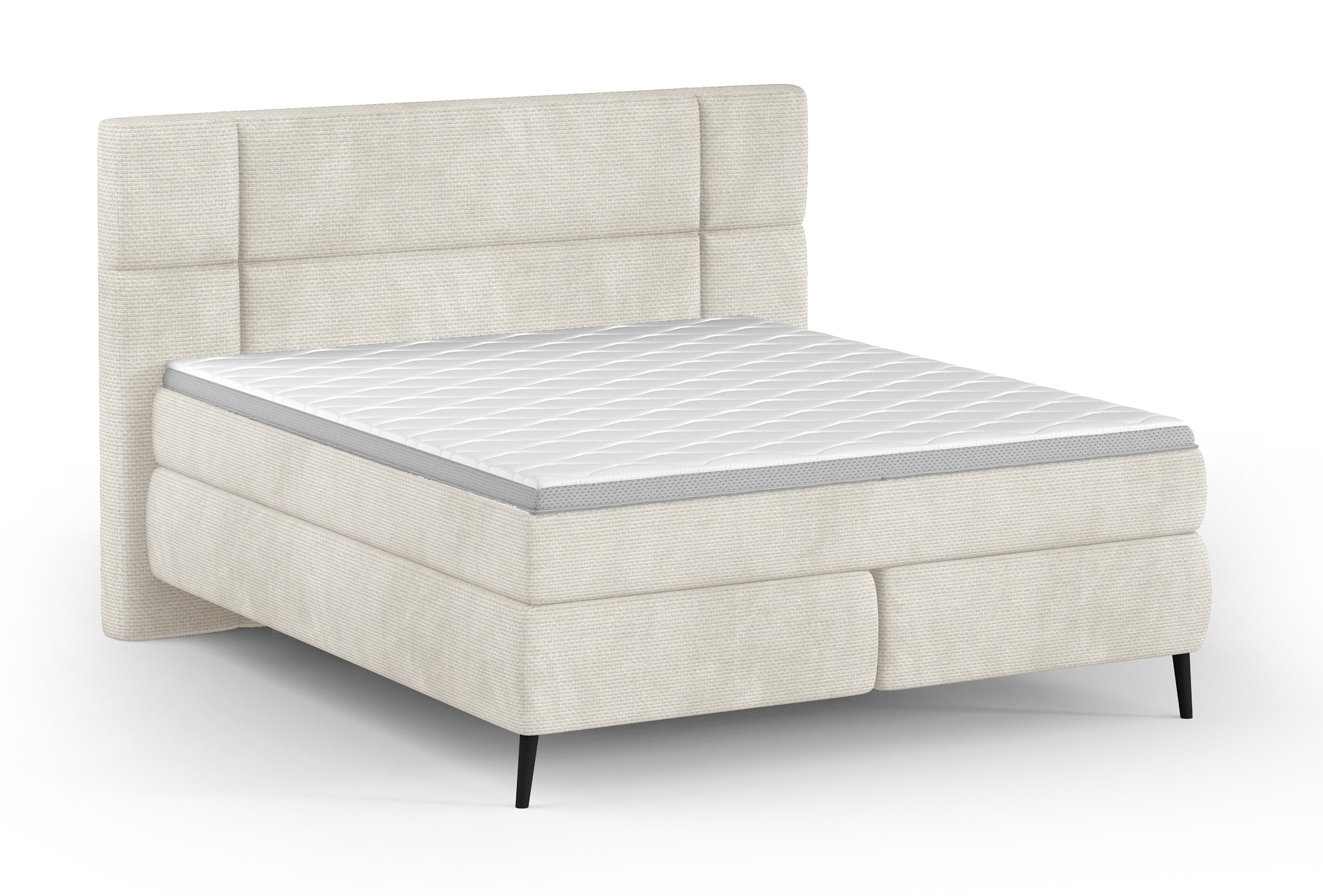 Boxspringbett LUCIO 180 x 200 cm cremeweiß