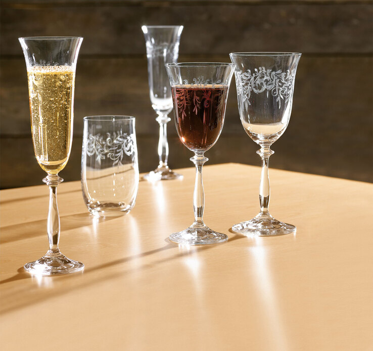 BOHEMIA SELECTION Rotweinglas ROMANCE 6er Set - je 350 ml