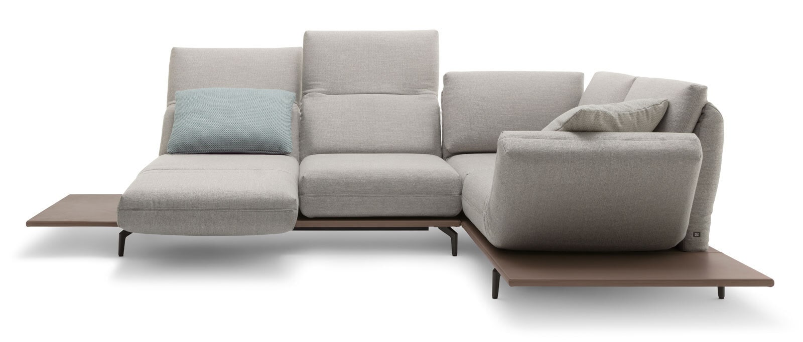 ROLF BENZ Ecksofa AURA 288 x 215 cm hellgrau