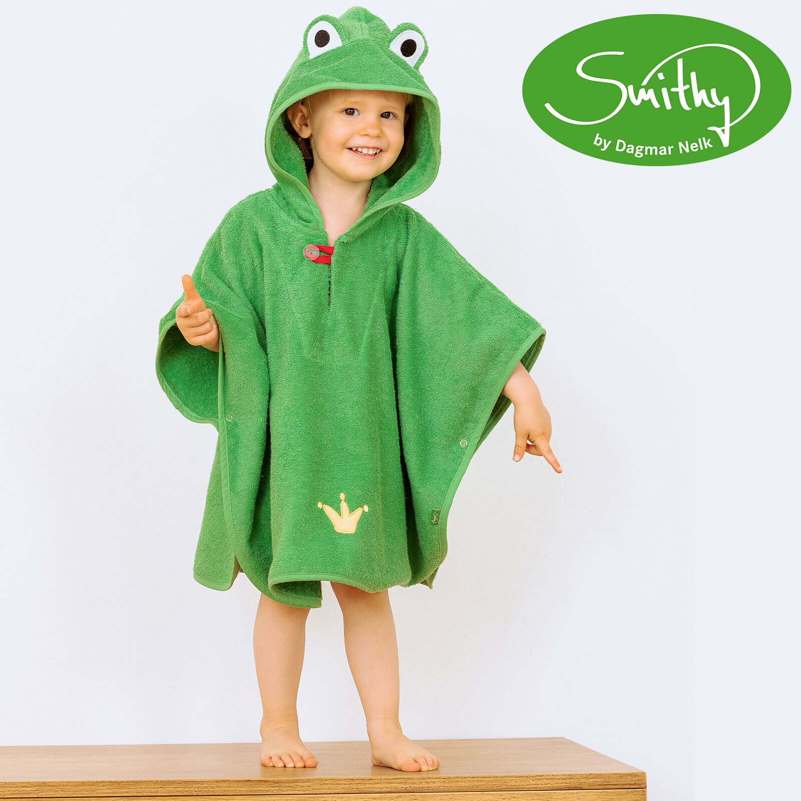 Smithy Badeponcho FROSCH 55 x 70 cm grün