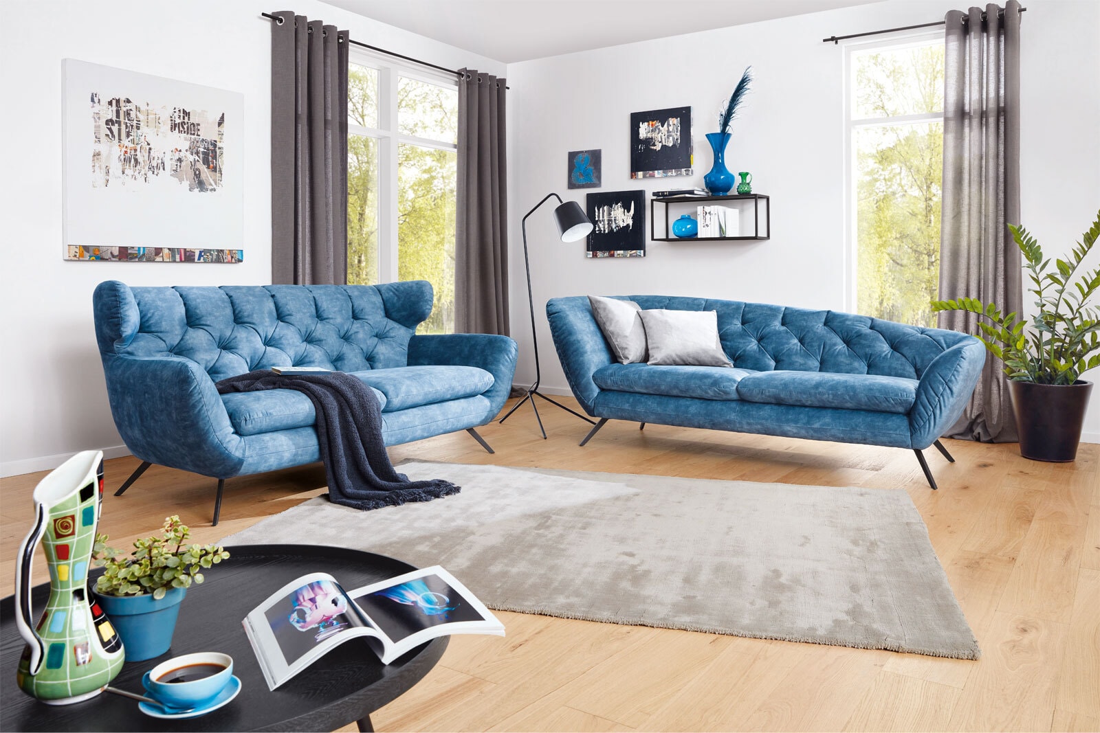 Ole Gunderson Recamiere Sofa SIXTY Craft bluegrey