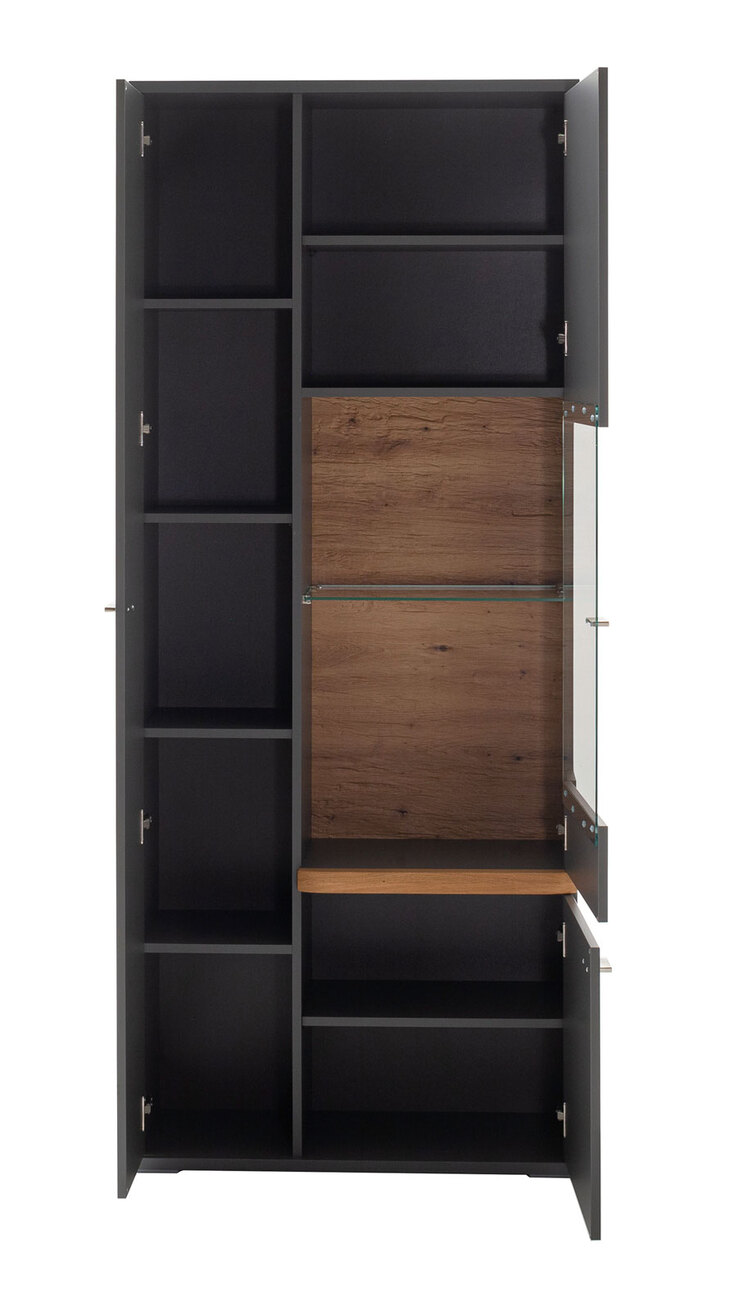 Vitrine CHARLOTTE grau 80 cm