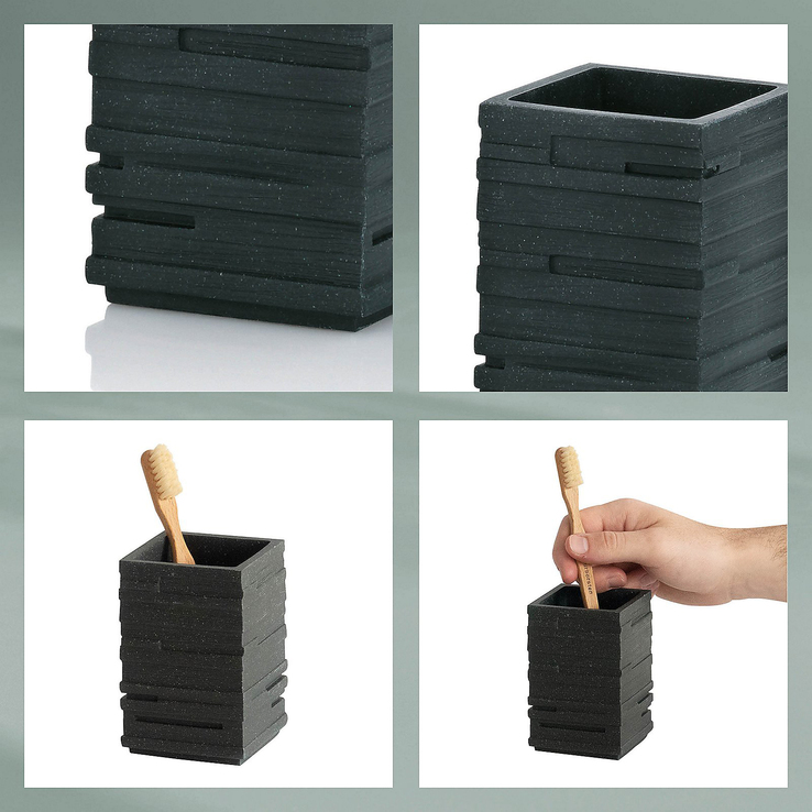 kela Zahnputzbecher POSIDON 10,5 cm Kunststoff schwarz