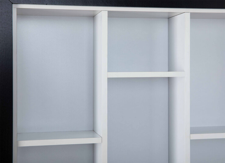 Sammlervitrine LENNY 66,5x66,5x13,7 cm Schwarz/Weiß