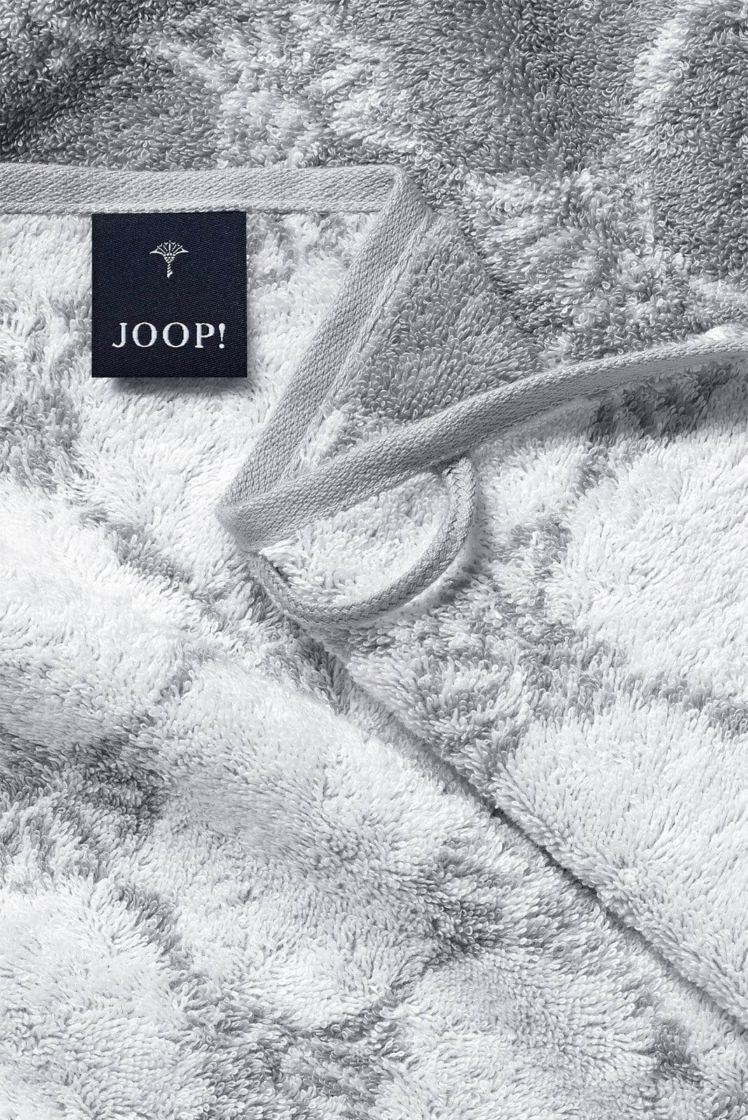 JOOP! Handtuch BLACK & WHITE CORNFLOWER 50 x 100 cm silbergrau