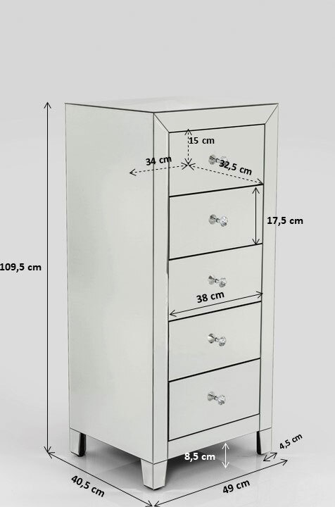 KARE DESIGN Highboard LUXURY 49 x 110 cm verspiegelt