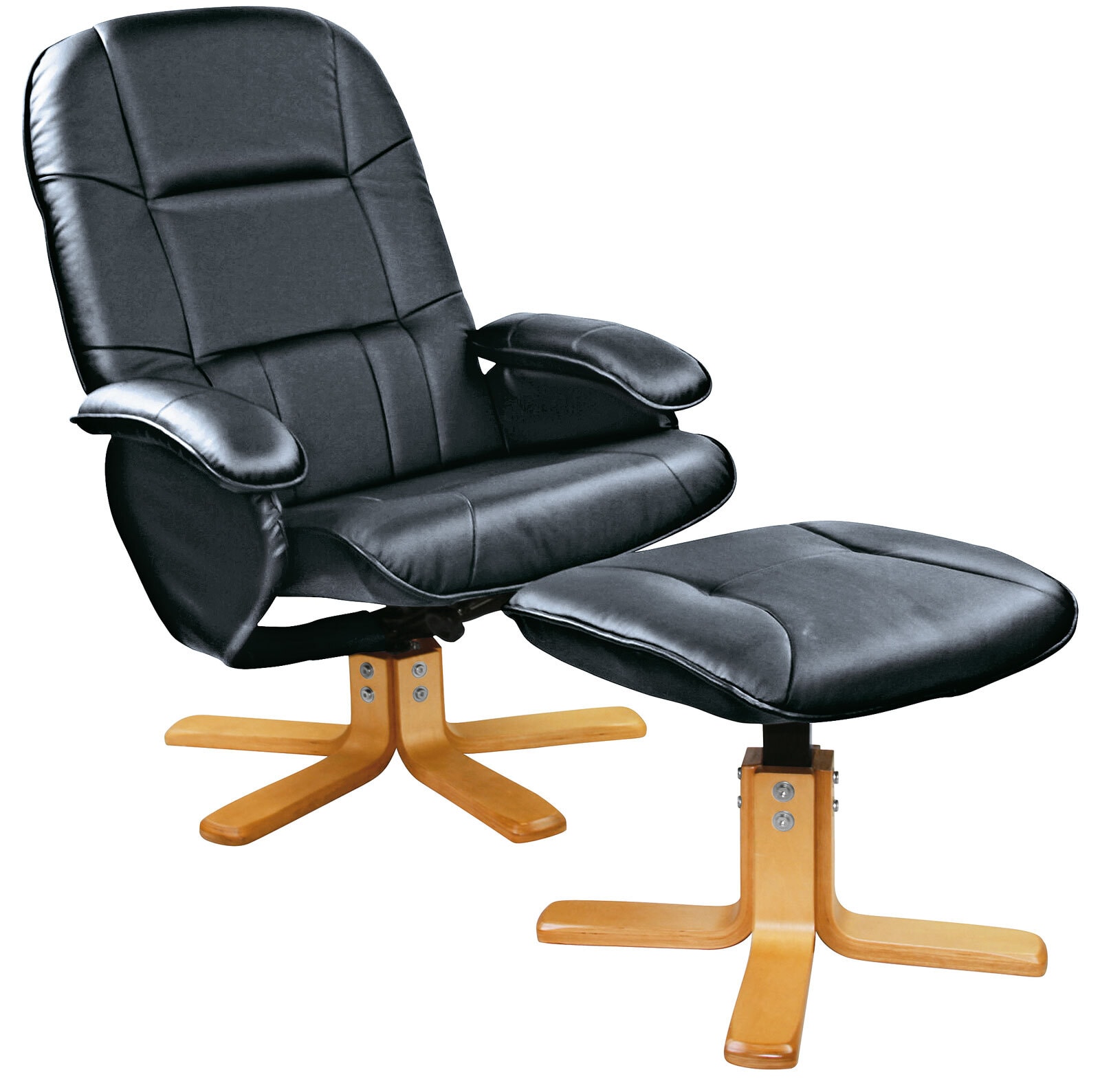 CASAVANTI Sessel mit Hocker PALERMO 2-teilig schwarz