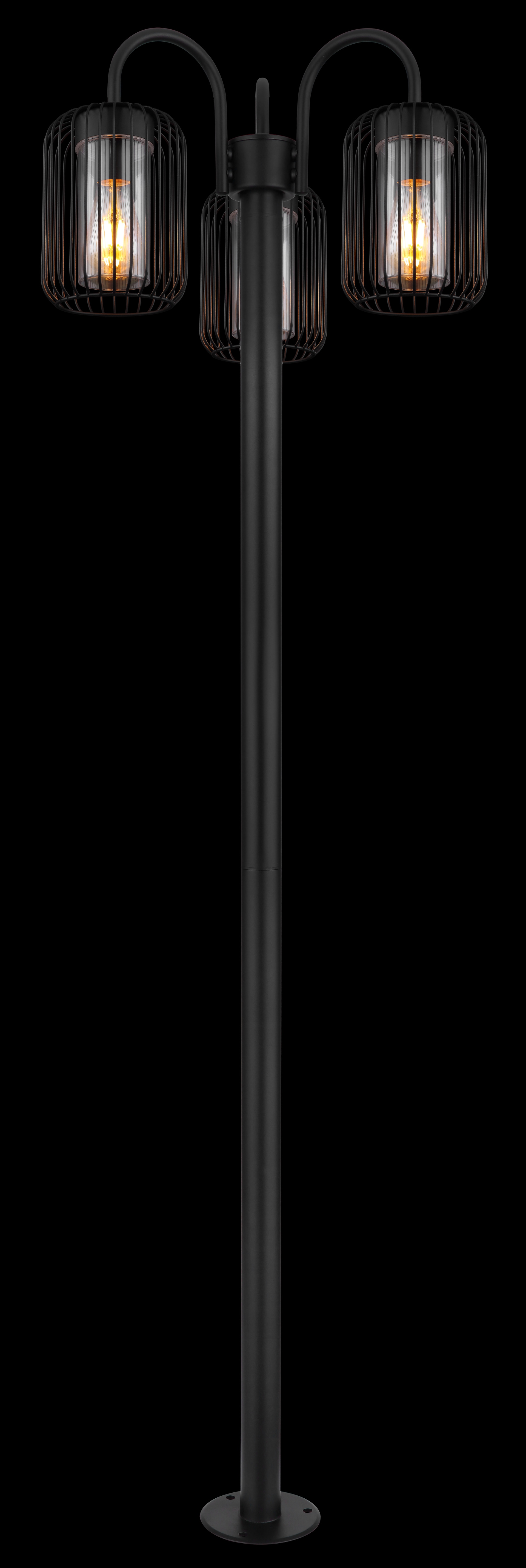 GLOBO LED Retrofit Mastleuchte ADELHEID 3-flg 180 cm schwarz