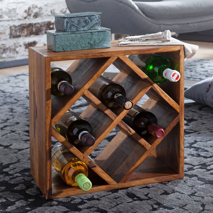 CASAVANTI Weinregal 40 x 40 cm Sheesham massiv