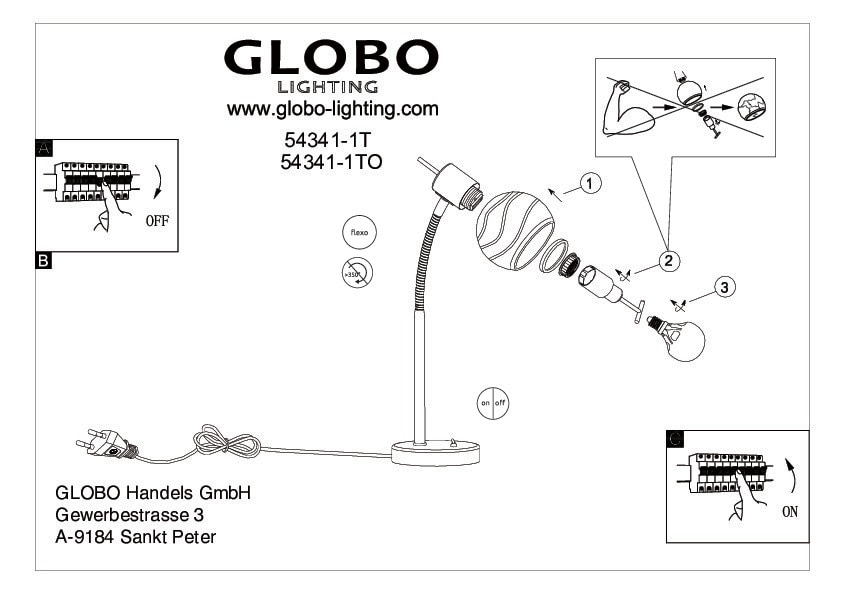 GLOBO LED Retrofit Tischlampe ELLIOTT 34 cm nickelfarbig