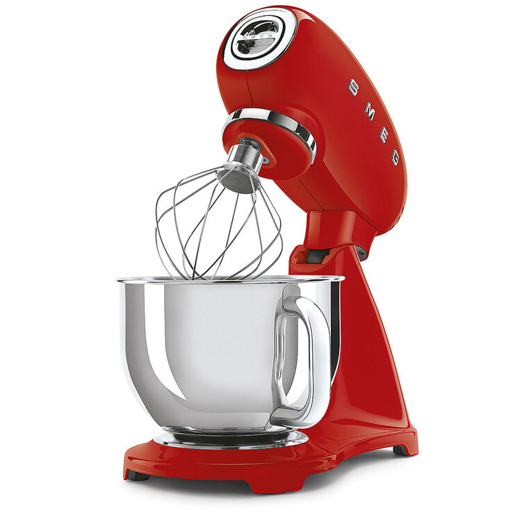 SMEG Küchenmaschine Full-Color rot/ silberfarbig