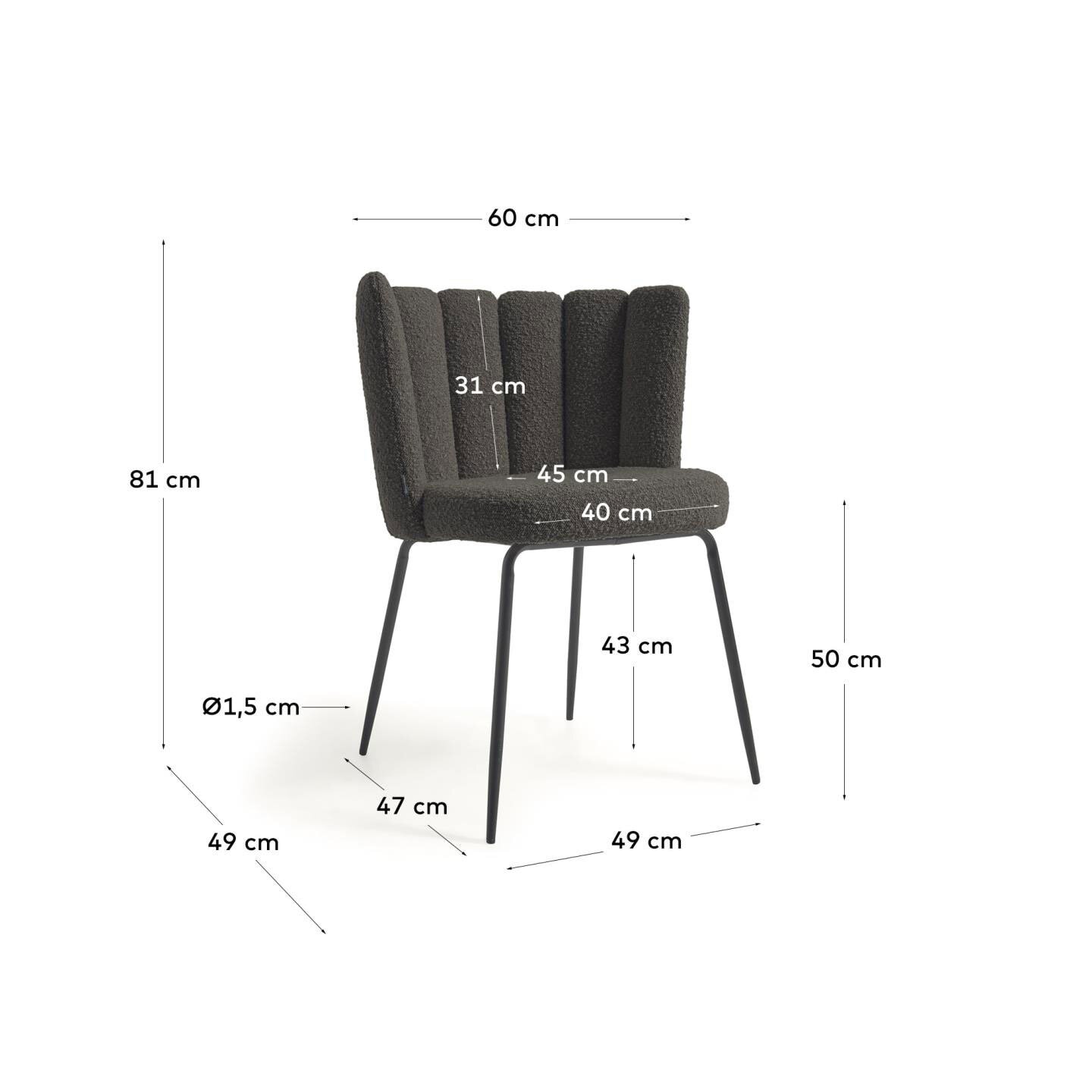 Kave Home Polsterstuhl ANIELA 2er Set schwarz