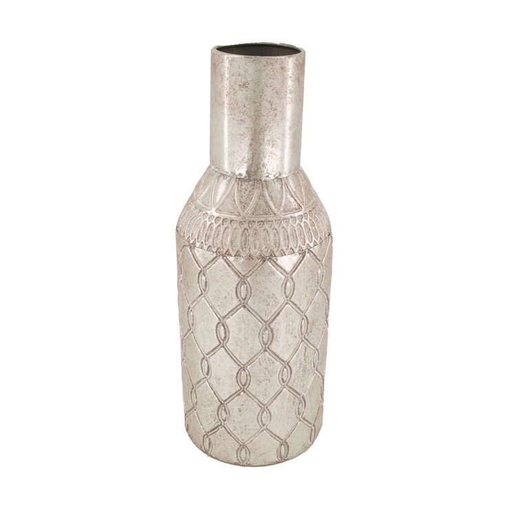Vase RELIEF II 38 cm silberfarbig
