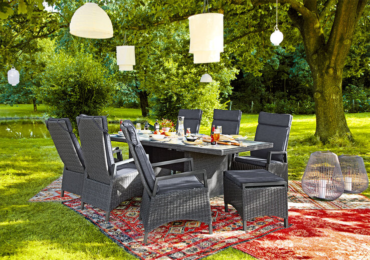 Garden FLAIR Positionsstuhl Garten LEA 2er Set graumix /anthrazit