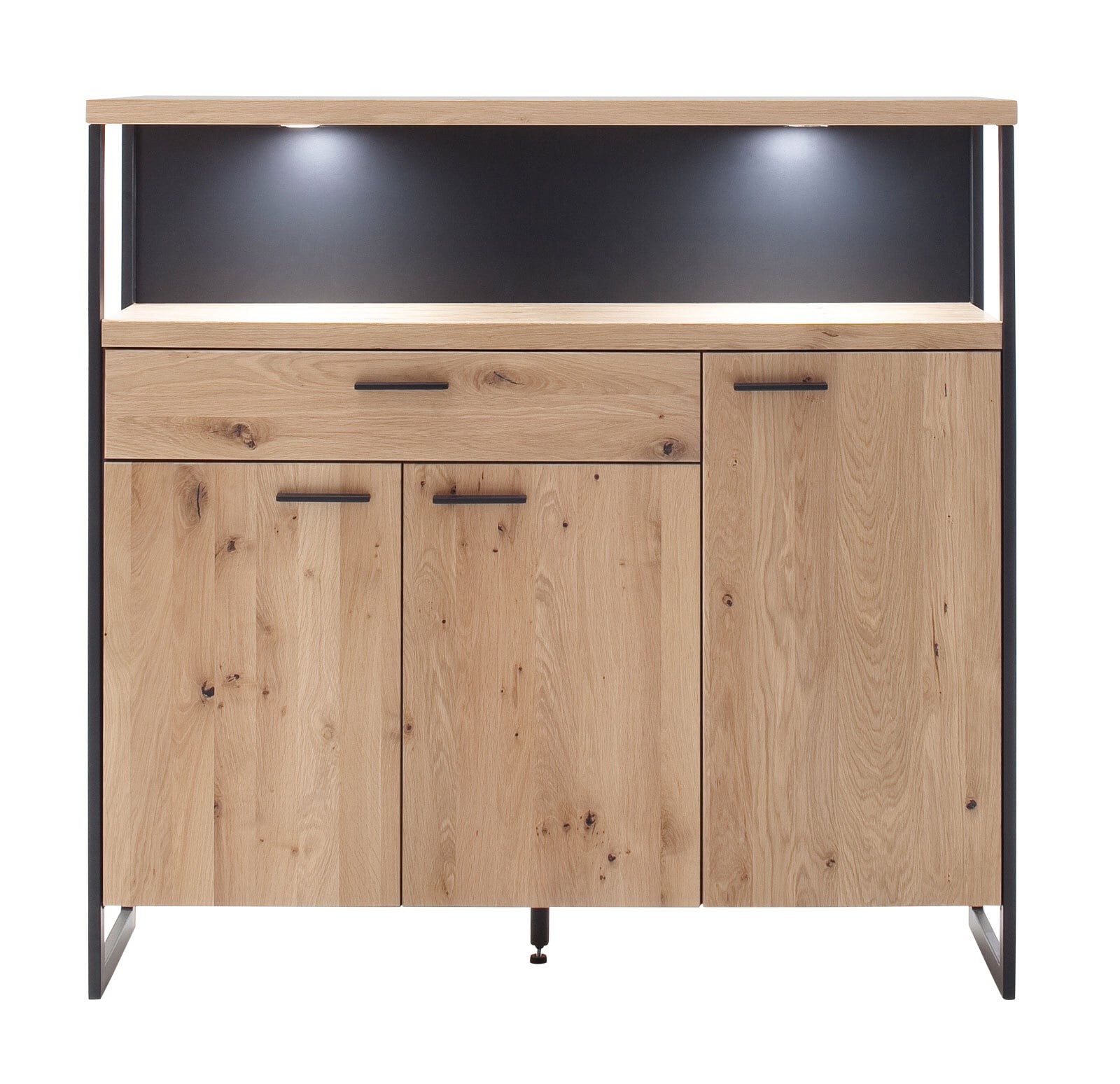 vito Highboard LANTANA 140 cm Balkeneiche Bianco /anthrazit