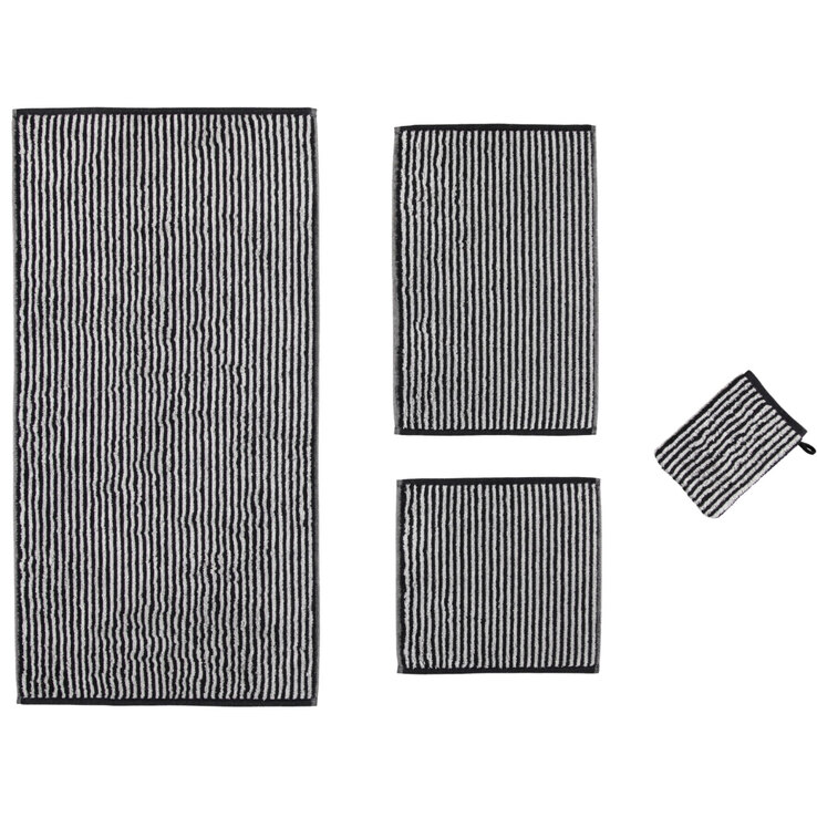 Cawö Waschhandschuh ZOOM STREIFEN 16 x 22 cm schwarz