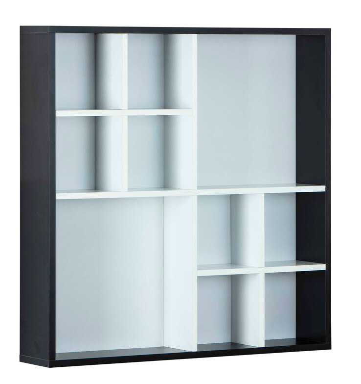 Sammlervitrine PETER 70x70x13 cm Schwarz/Weiß