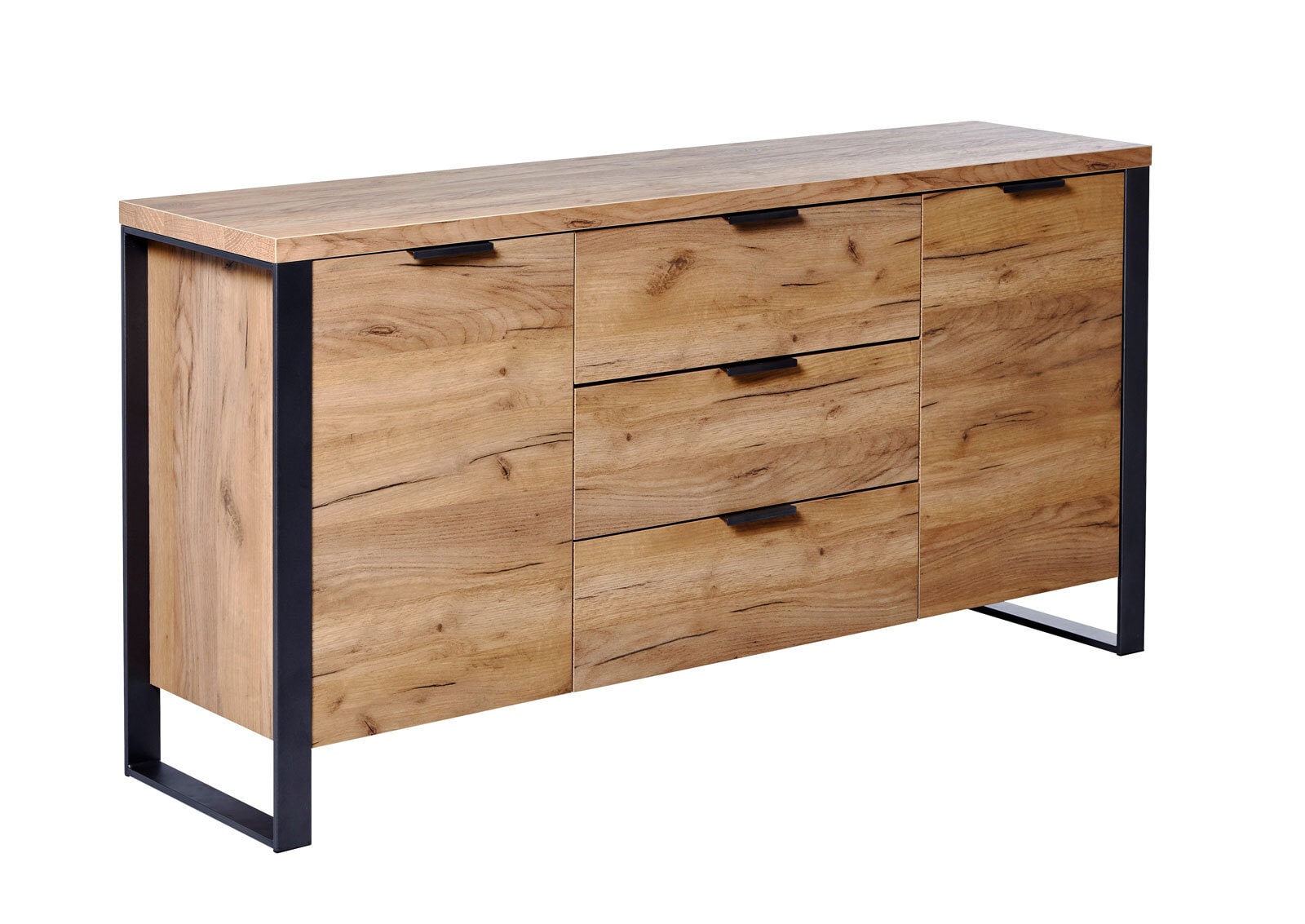 Sideboard LOOP 150 x 76 cm Kerneiche-Dekor/anthrazit