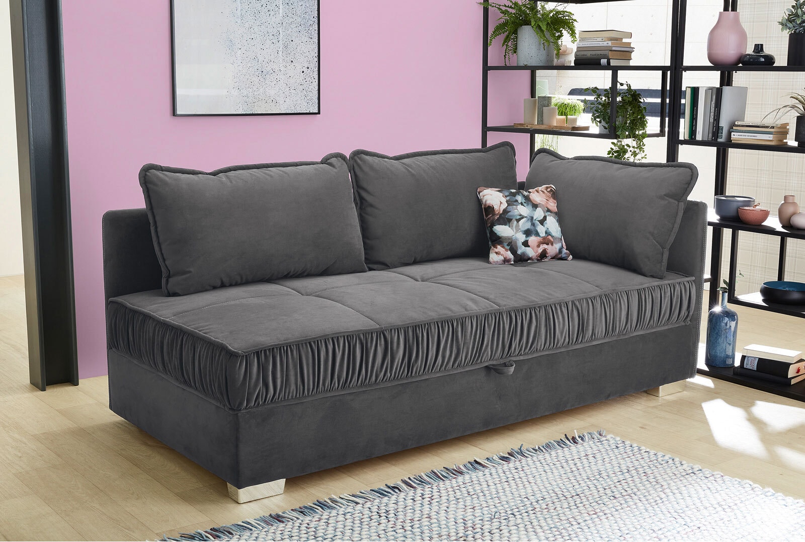 Schlafsofa LINA 207 cm anthrazitgrau