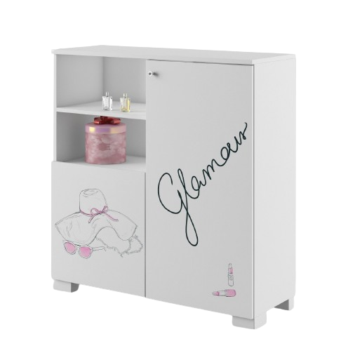 Kinder-Kommode PINK FASHION 100 x 105 cm