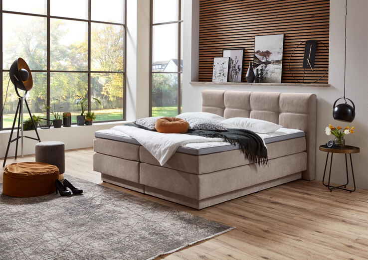Boxspringbett PORTAGE 160 x 200 cm naturbeige